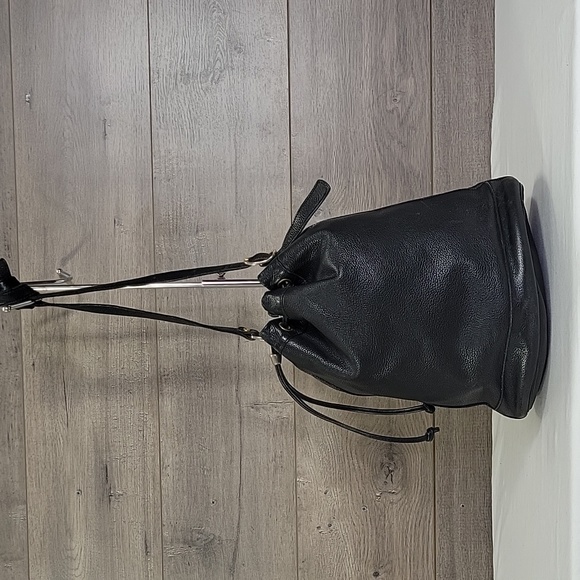 Longchamp Bags Lonchamp Lepliage Black Pebble Leather Drawstring